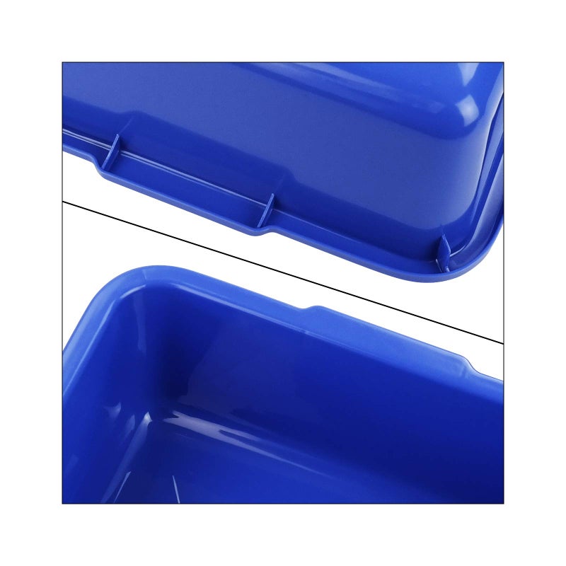 Obstnny 8 L Small Commercial Bus Tub, Plastic Dishpan Wash Basin, 5 Packs, Navy Blue - Image 5